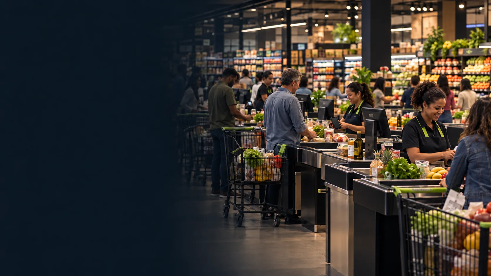Cena ilustrativa — Supermercados e farmácias